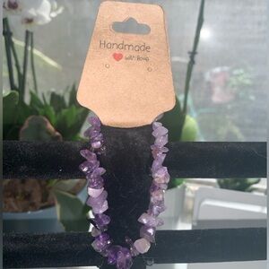 Amethyst Natural chip stone Handmade Bracelet